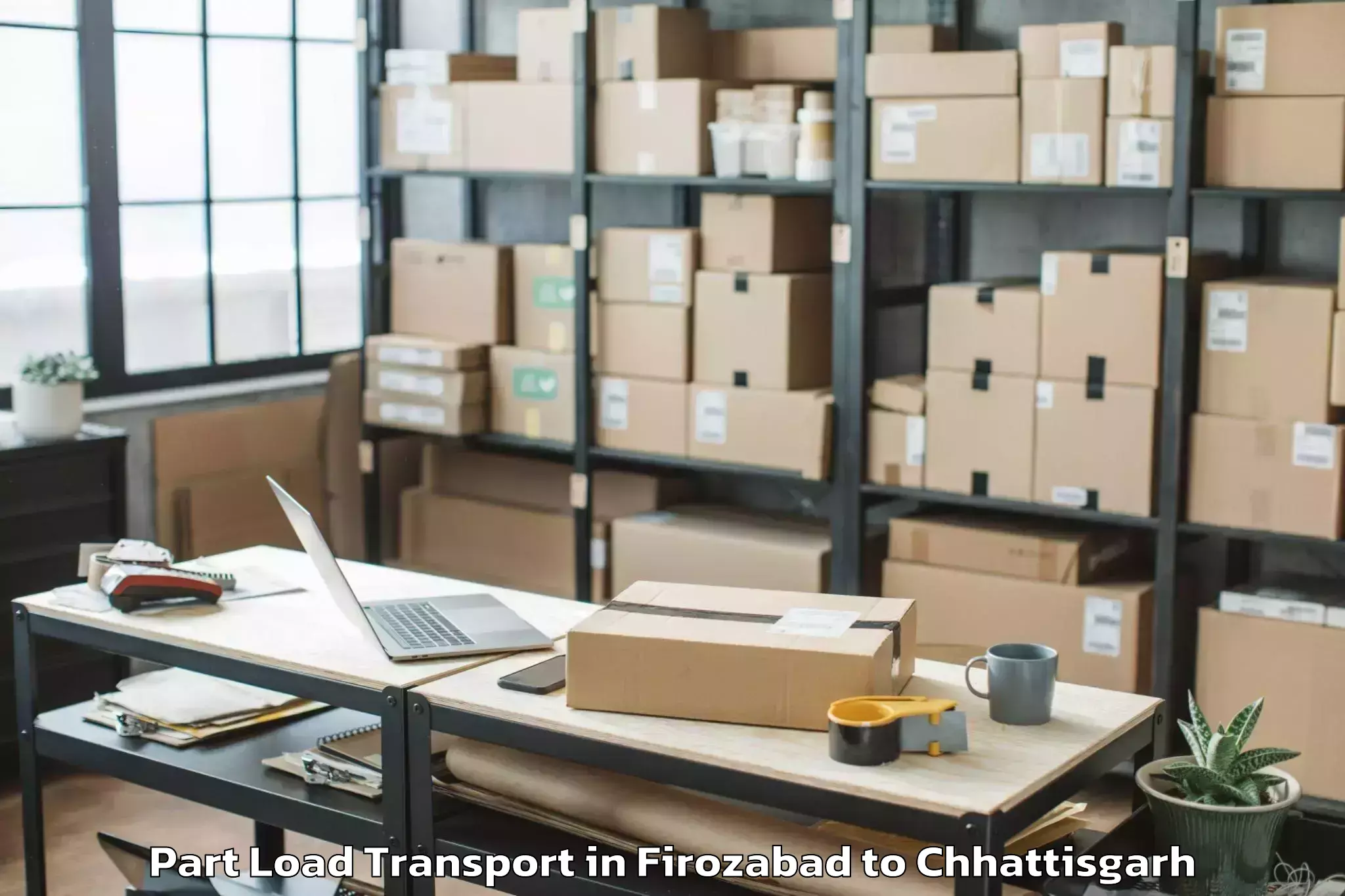 Trusted Firozabad to Raipur Part Load Transport